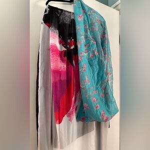 Colorful Cherry Blossom Infinity Scarf & Large Sophisticated Floral Print Scarf